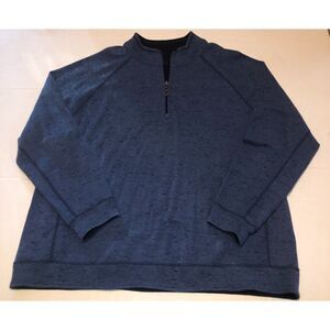 Tommy Bahama Sz 3XL Flipshot Reversible Half Zip Raglan Pullover Blue TB221394